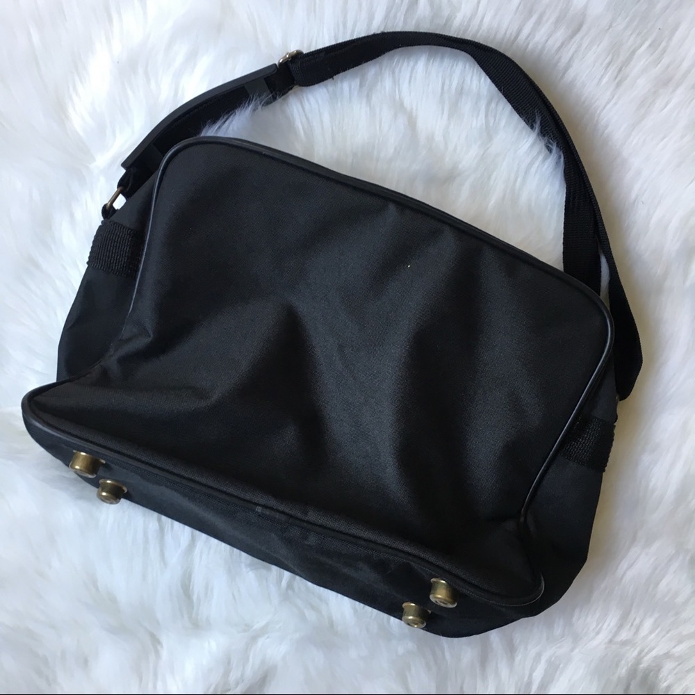 Verdi Black Canvas Laptop Messenger Bag - Picture 3 of 8